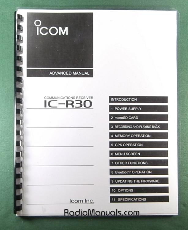 Icom IC-R30 Advanced Instruction Manual